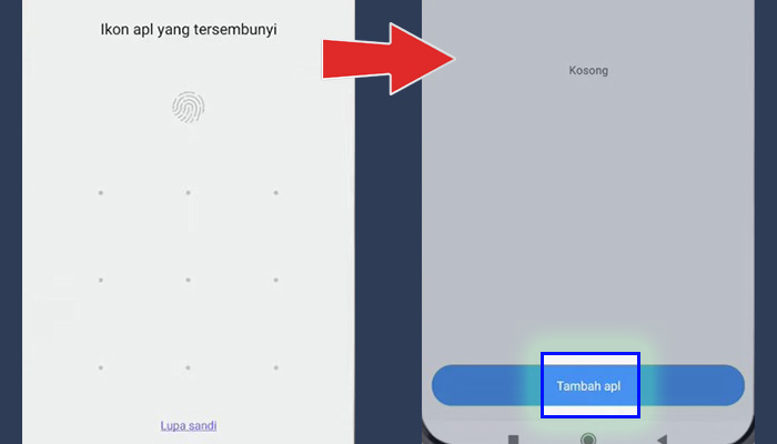xiaomi kunci pola layar - tambah apl sembunyikan