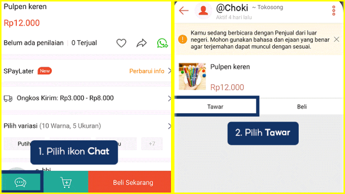 Cara Check Out Shopee dengan Fitur Tawar