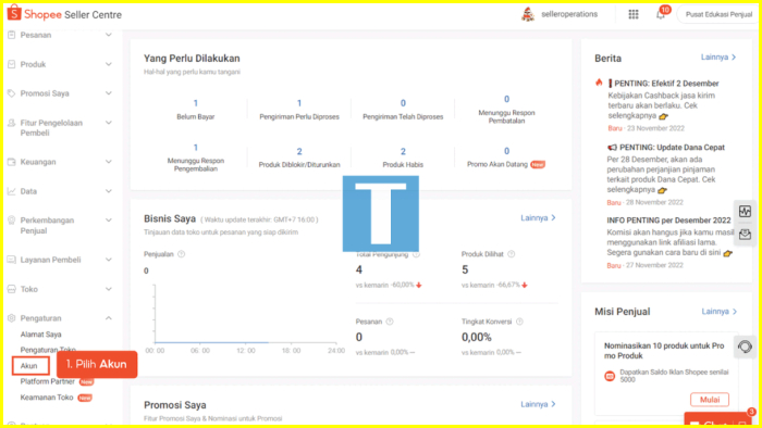 Cara Ganti Nomor Shopee Lewat Seller Centre