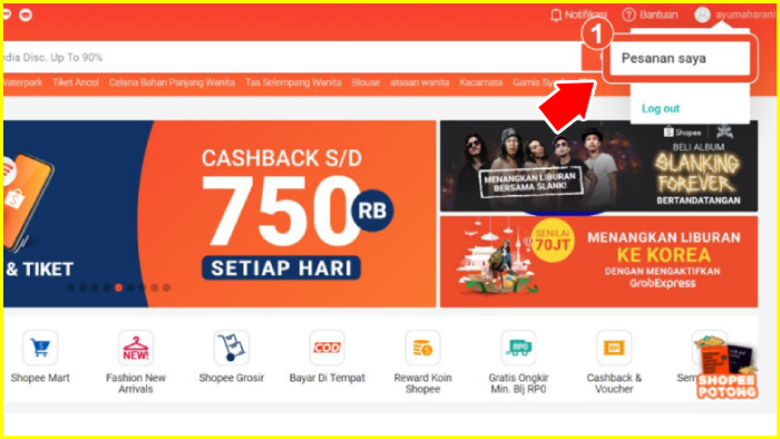 Cara Lihat Invoice Shopee Lewat Website