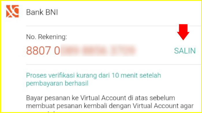 Kode VA Shopee Bank BNI