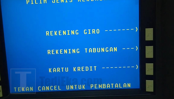 atm bni cek saldo pilih rekening