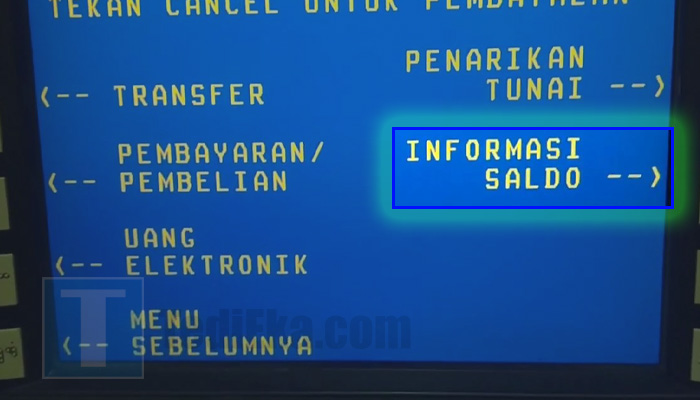 atm bni informasi saldo