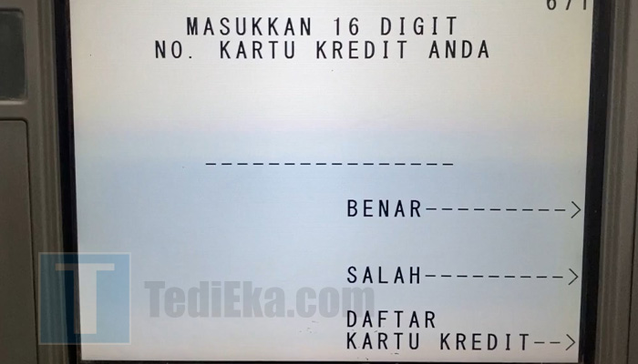 atm mandiri masukkan nomor kartu kredit