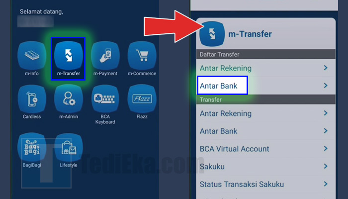 bca mobile m-transfer - daftar transfer antar bank