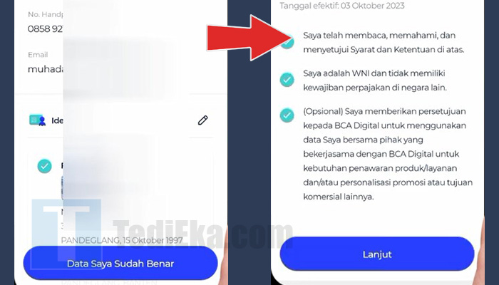 blu bca daftar konfirmasi information - syarat dan ketentuan