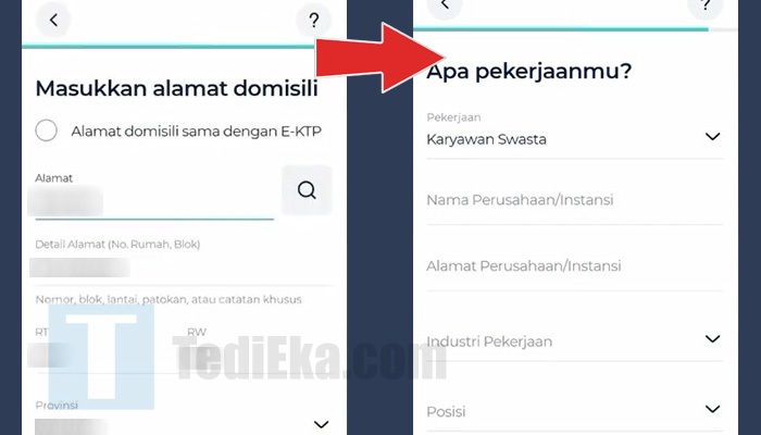 blu bca daftar masukkan alamat domisili - apa pekerjaanmu