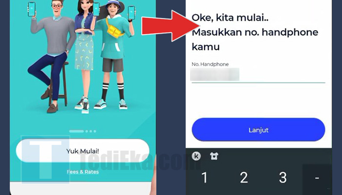 blu bca yuk mulai - masukkan nomor handphone