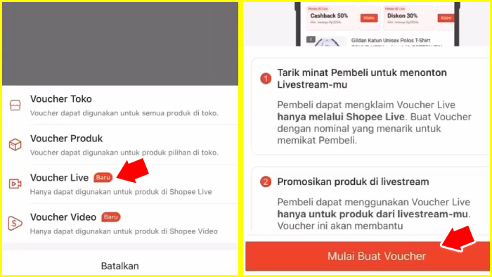 buat voucher live di shopee