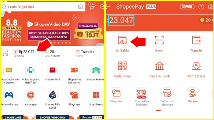 cara top up Shopee lewat OVO