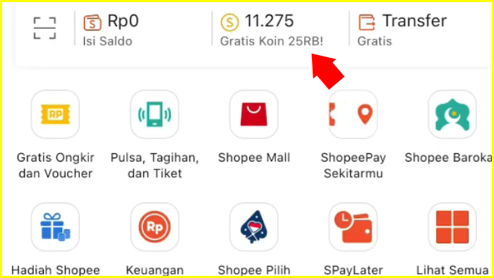 cek dulu jumlah awal koin shopee-mu