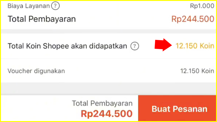 contoh total koin shopee yang didapat dari voucher shopee mall