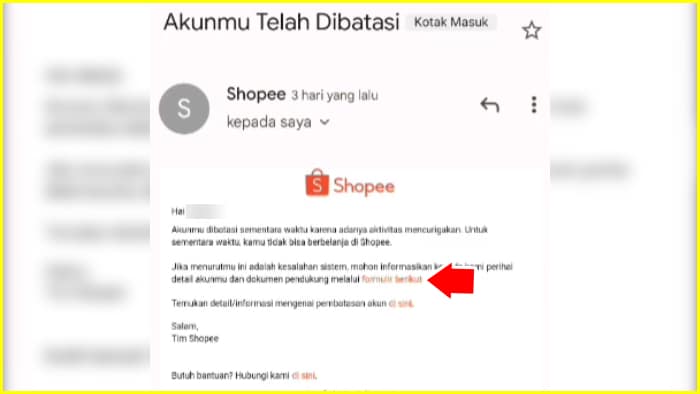 formulir banding ke shopee