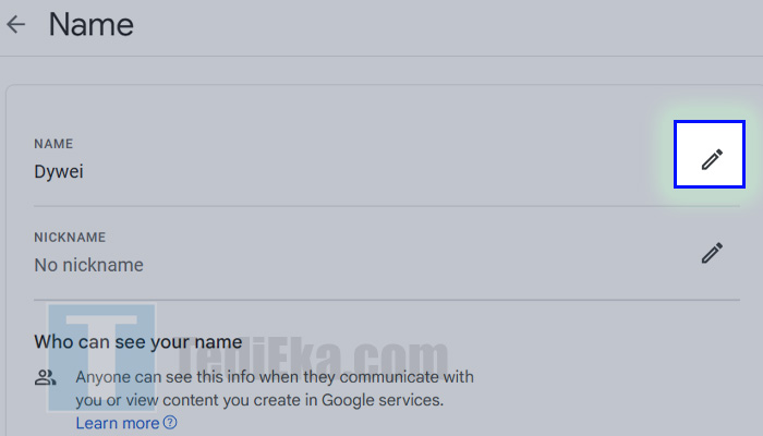 google chrome akun google edit nama
