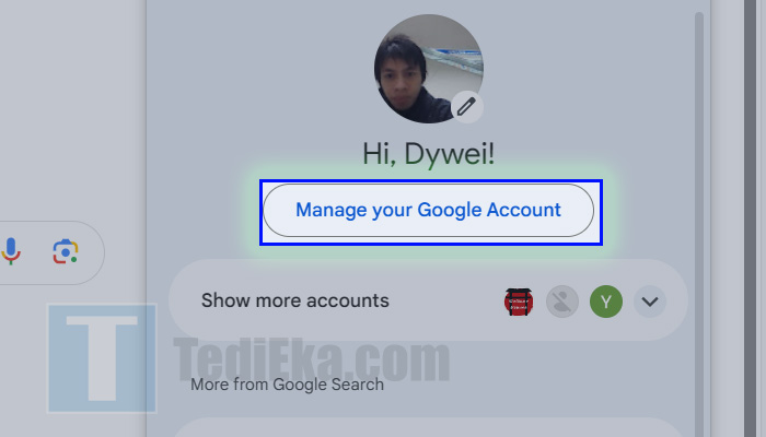 google chrome manage your google account