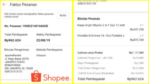 invoice Shopee