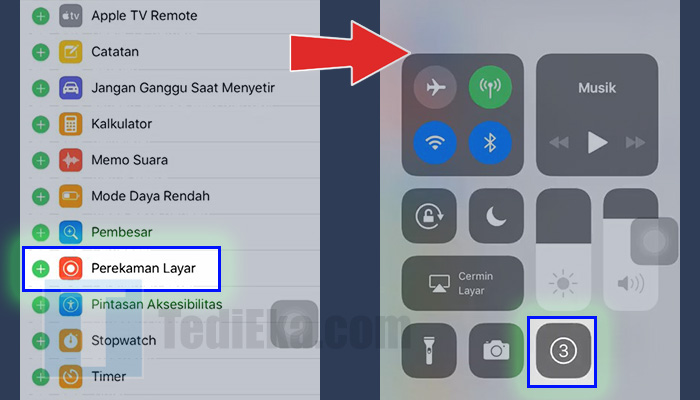 iphone pengaturan perekaman layar - rekam layar