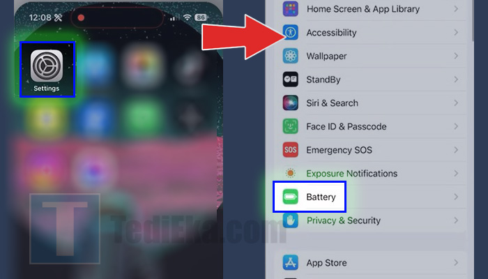 iphone settings - battery