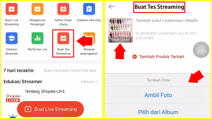 latihan dulu dengan buat tes streaming dan ganti thumbnail atau cover foto