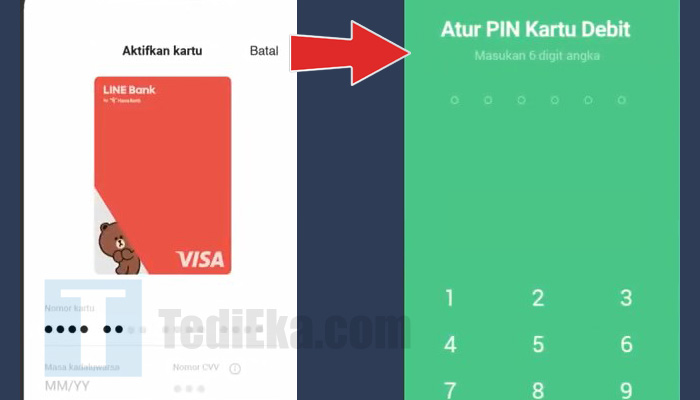 line bank aktifkan kartu detail - atur pin kartu debit