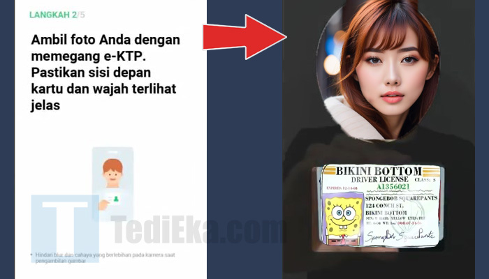 line bank ambil foto anda dengan memegang ektp