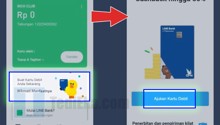 line bank buat kartu debit - ajukan kartu debit