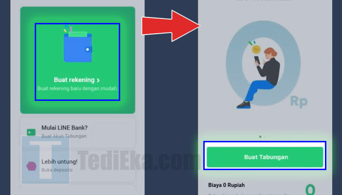 line bank buat rekening - buat tabungan