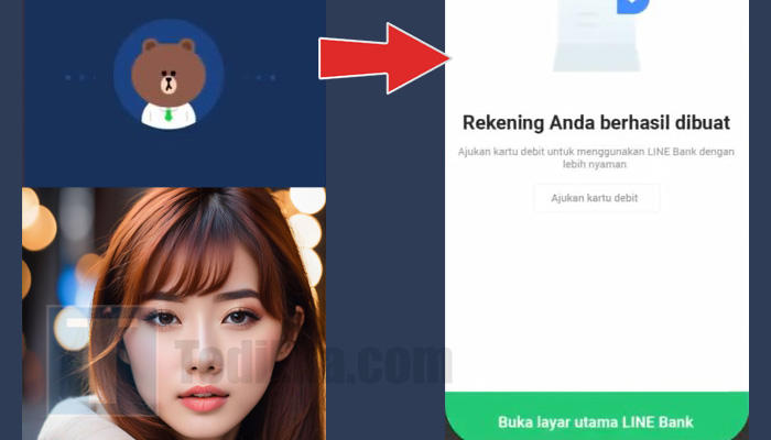 line bank panggilan telepon - rekening anda berhasil dibuat