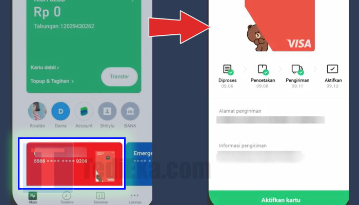 line bank status kartu - aktifkan kartu