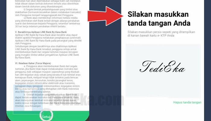 line bank syarat dan ketentuan - masukkan tanda tangan