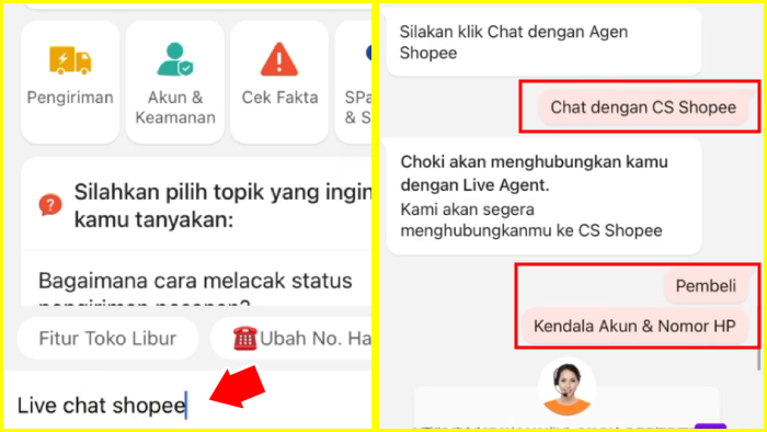 live chat shopee untuk ganti username