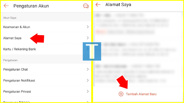 menambahkan alamat baru ke akun shopee-mu