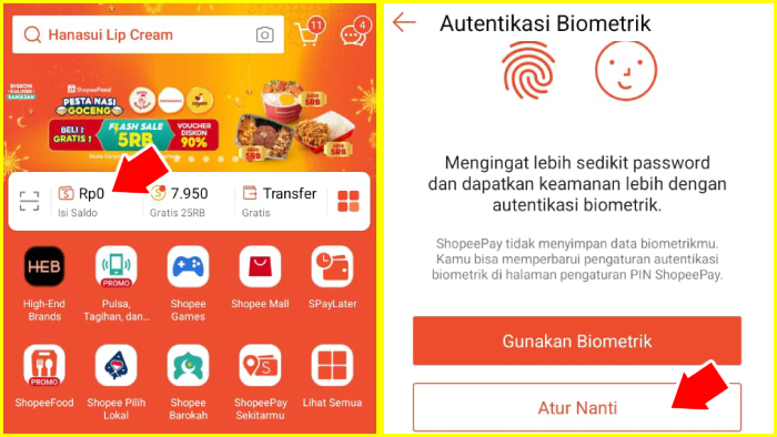 menu isi saldo shopee terbaru