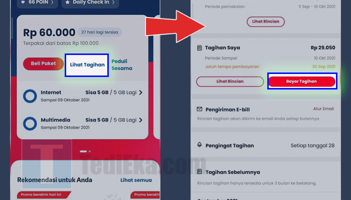 my telkomsel lihat tagihan - bayar tagihan