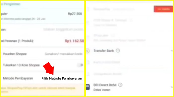 pilih metode pembayaran shopeepay tidak aktif