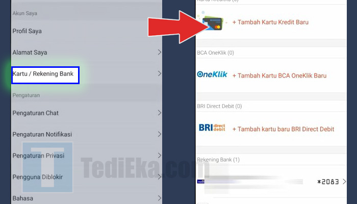 shopee kartu rekening bank