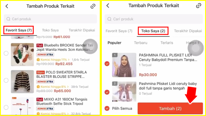 tambah produk terkait untuk affiliate dan seller shopee