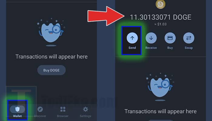 trust wallet wallet - send