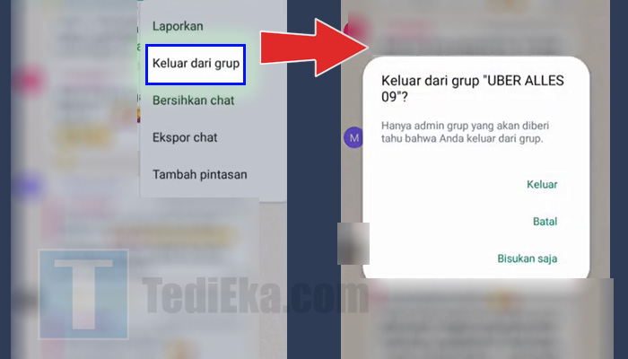 whatsapp keluar dari grup - keluar