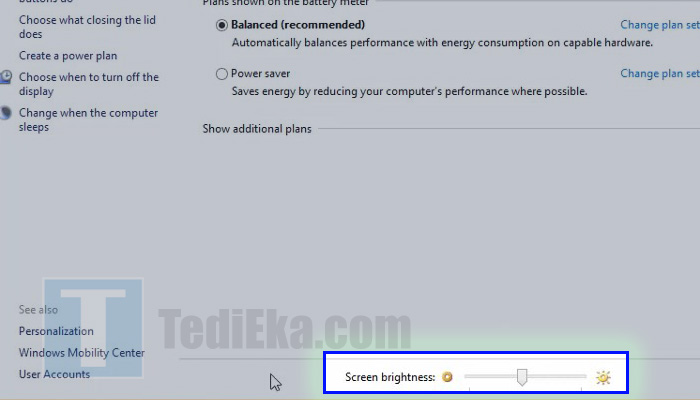 windows 8 screen brightness