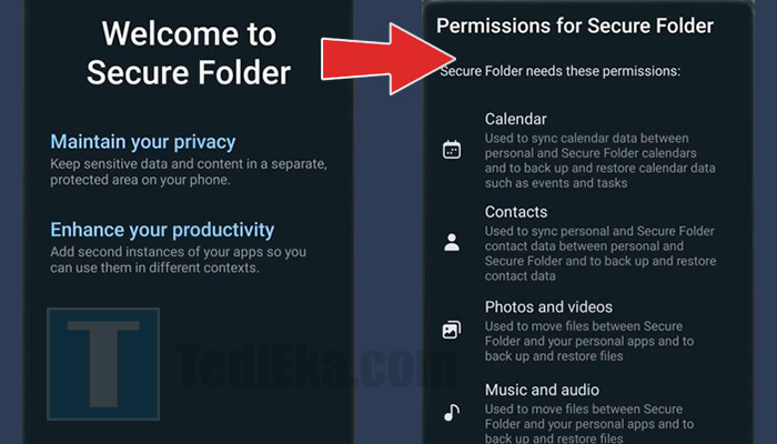 android samsung welcome to secure folder - izin akses
