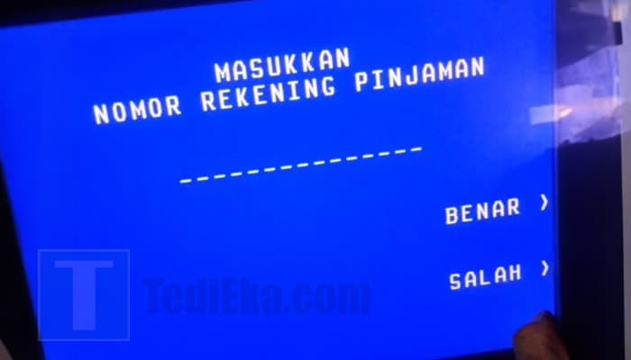 atm bri masukkan nomor rekening pinjaman