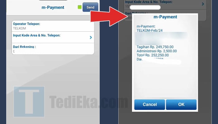 bca mobile m-paymen telkom indihome - konfirmasi pembayaran