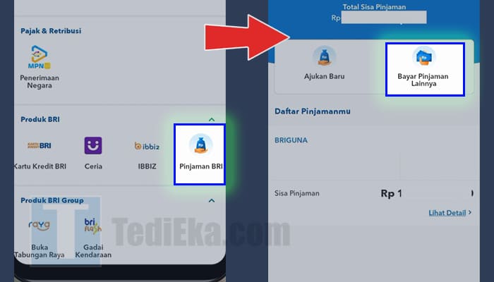 brimo pinjaman bri - cek sisa pinjaman - bayar pinjaman lainnya
