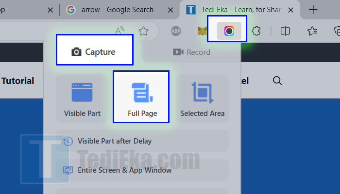 chrome edge awesome screenshot capture full page