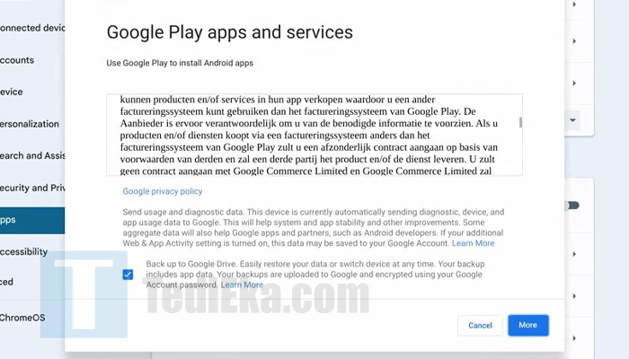 chromebook google play store back up