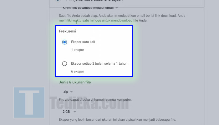 google takeout backup frekuensi