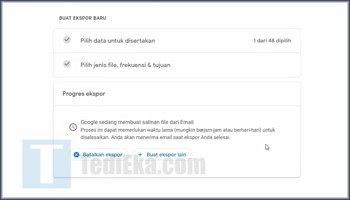 google takeout backup progress export
