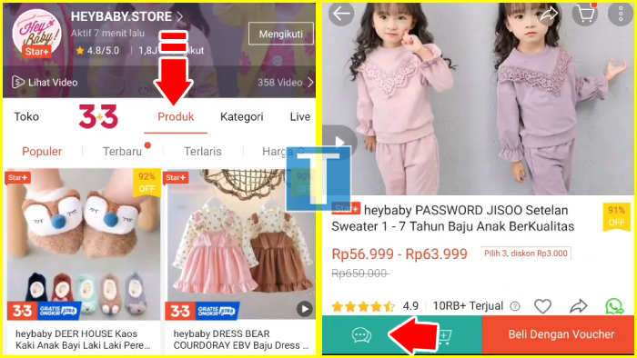 lihat semua produk supplier lalu kontak supplier via chat