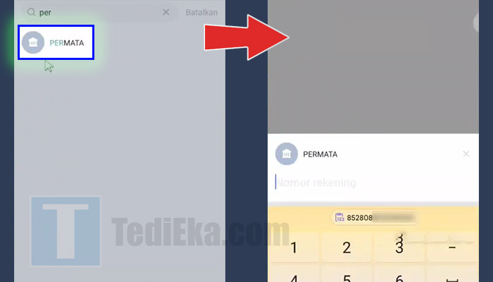 line bank transfer permata - nomor rekening